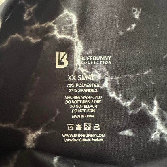 NWT Buffbunny Black and White Marble Athleisure Activewear Leggings Size XXS - Picture 4 of 8